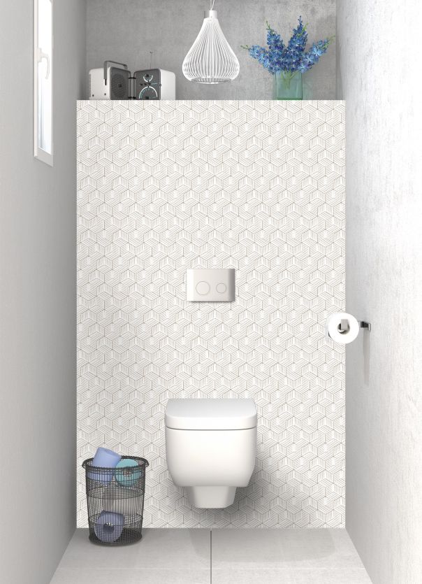 Panneau WC Cubes rayés  couleur Mulot