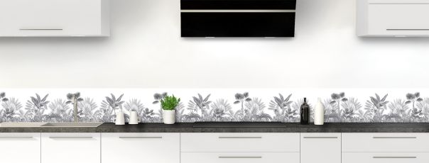 Crédence de cuisine Forêt tropicale couleur Gris anthracite frise