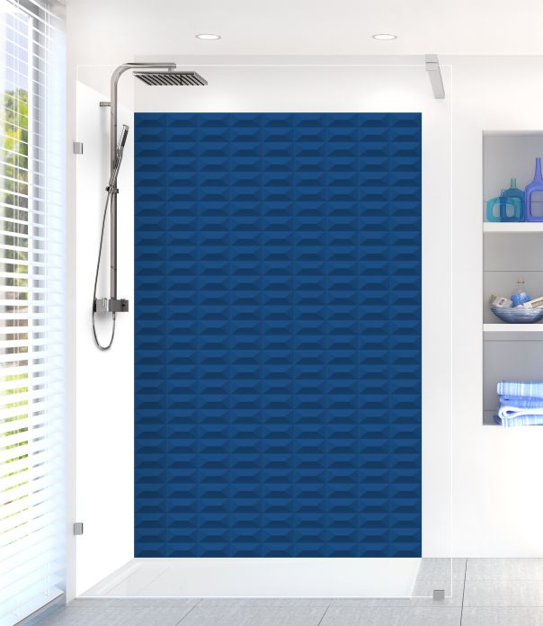 Panneau de douche Briques en relief couleur Bleu électrique