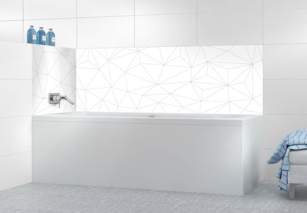 Décor de baignoire original avec tracés en réseau comme une constellation pour une salle de bain graphique