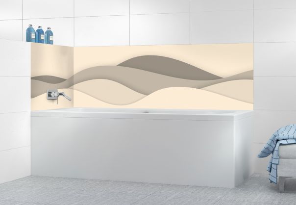 Panneau de bain Vagues couleur Dune motif inversé