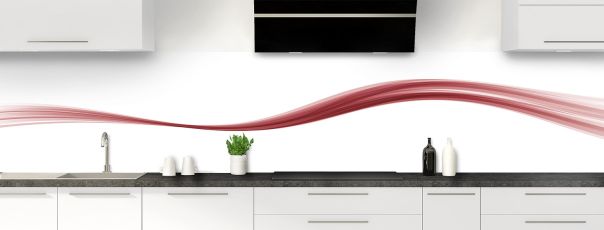 Crédence de cuisine Ruban couleur couleur Rose grenade panoramique motif inversé