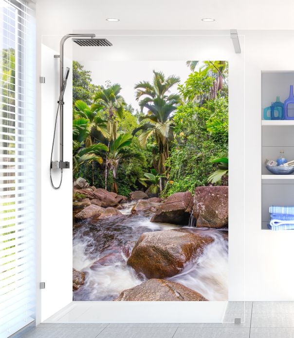 Panneau de douche Forêt tropicale et rapides
