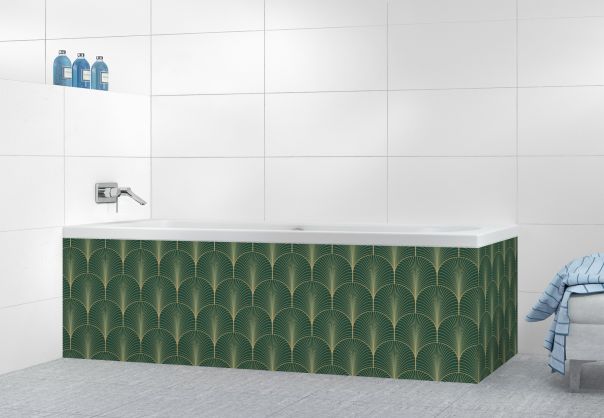 Panneau tablier de bain Seigaihas doré couleur Vert avocat