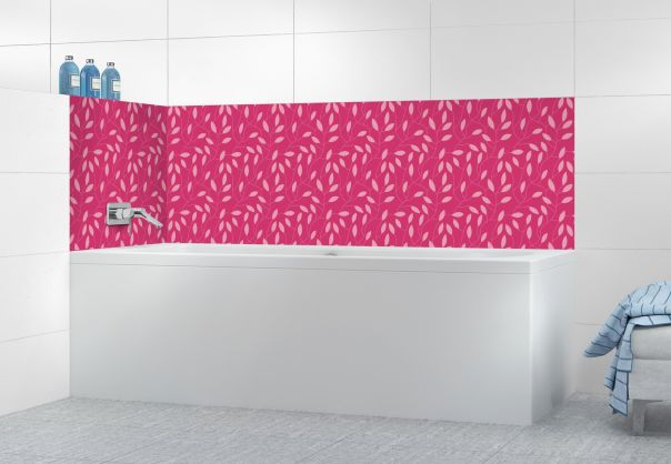 Panneau de bain Rideau de feuilles  couleur Saphir rose