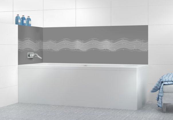 Panneau de bain Vagues design couleur Gris pierre