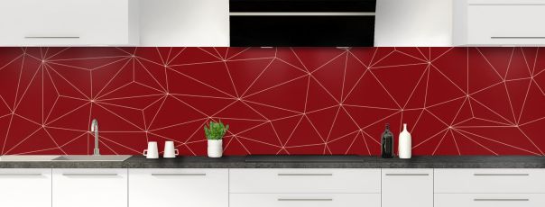 Crédence de cuisine Constellation couleur Rouge grenat panoramique motif inversé