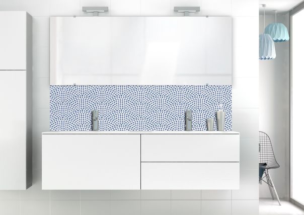 Panneau vasque Mosaïque petits cœurs couleur Bleu électrique