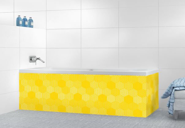 Panneau tablier de bain Camaïeu hexagone couleur Mimosa