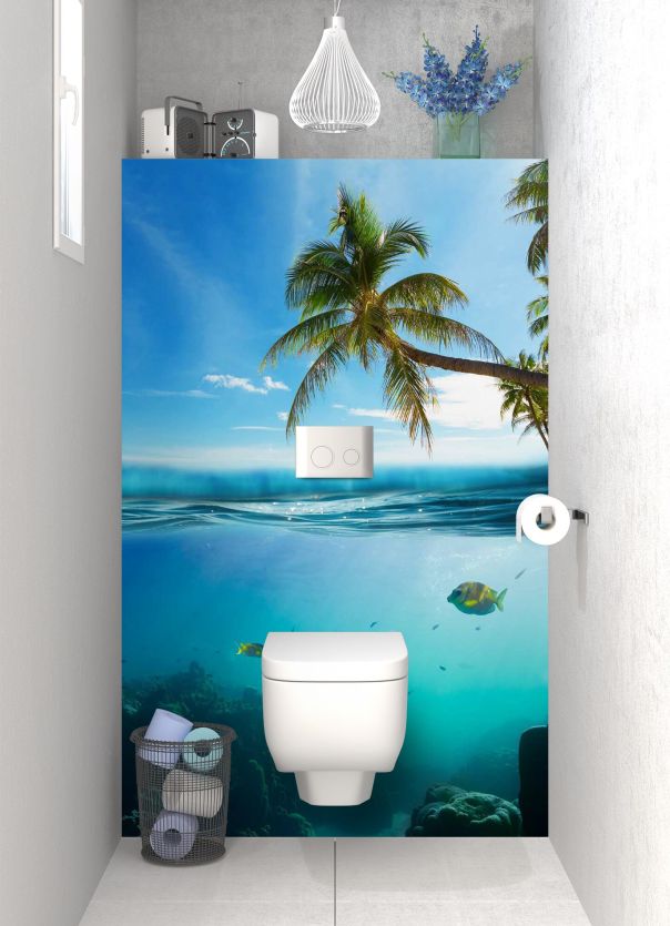 Panneau WC Entre ciel et mer motif inversé