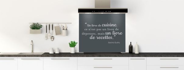 Crédence de cuisine Livre de recettes couleur Gris anthracite fond de hotte