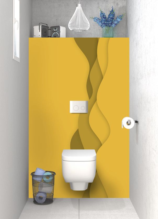 Panneau WC Vagues couleur Curcuma