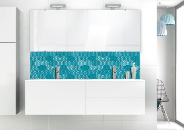 Panneau vasque Camaïeu hexagone couleur Bleu paon