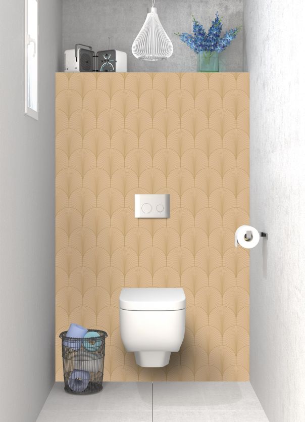 Panneau WC Seigaihas doré couleur Coquille d'oeuf