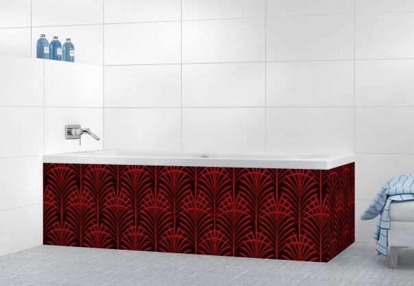 Panneau tablier de bain Feuilles de palme couleur Rouge vermillon