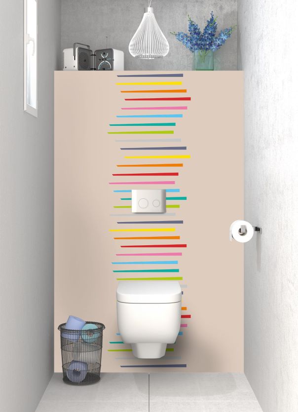 Panneau WC Barres colorées couleur Grège