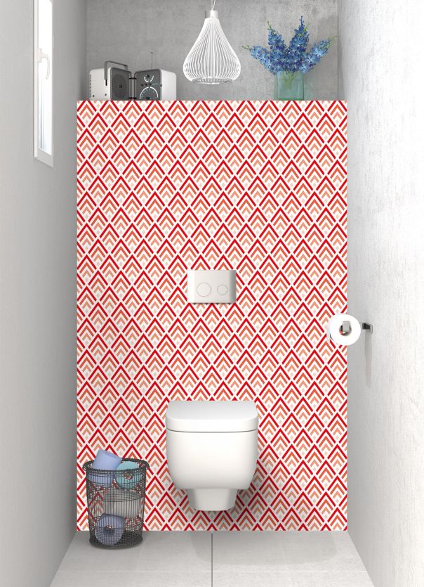 Panneau WC Ecailles  couleur Rouge vermillon