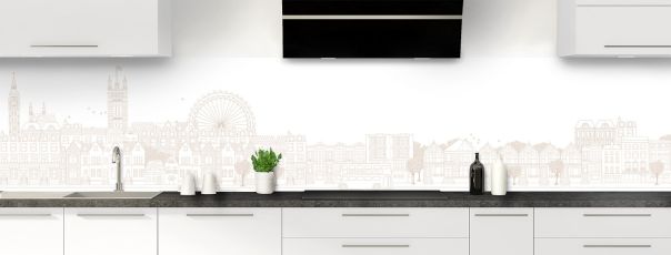 Crédence de cuisine Londres couleur Grège panoramique
