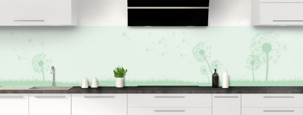 Crédence de cuisine Pissenlit au vent couleur vert eau panoramique motif inversé