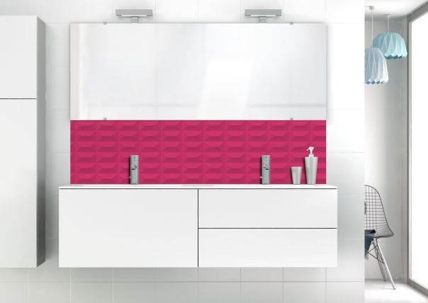 Panneau vasque Briques en relief couleur Saphir rose