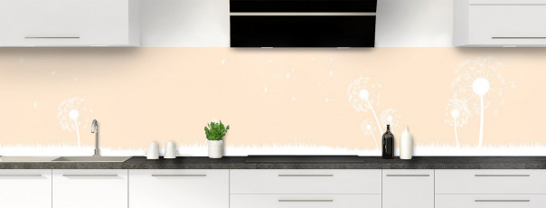 Crédence de cuisine Pissenlit au vent couleur sable panoramique motif inversé