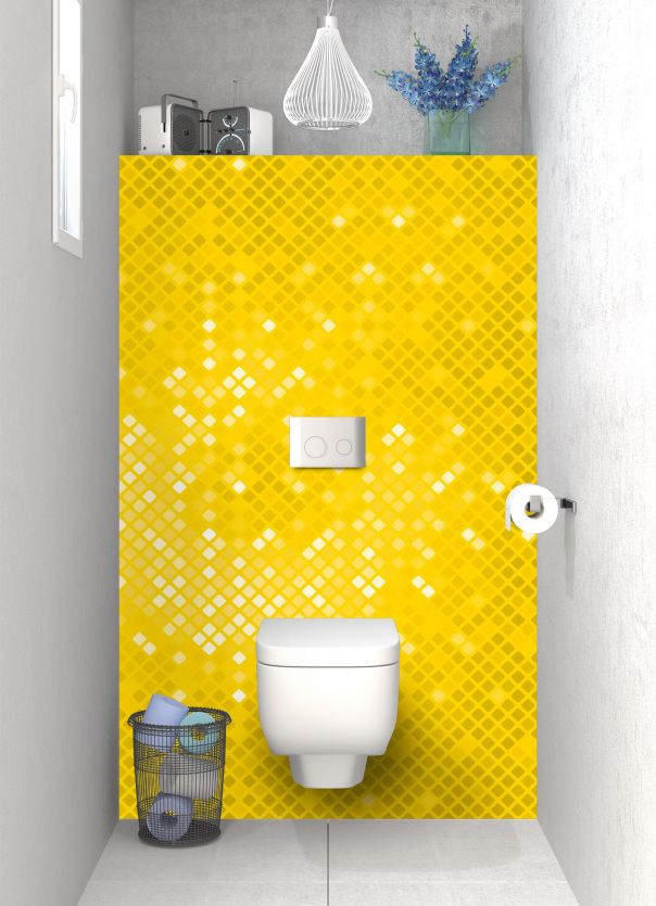 Panneau WC Diamants brillants couleur Mimosa motif inversé