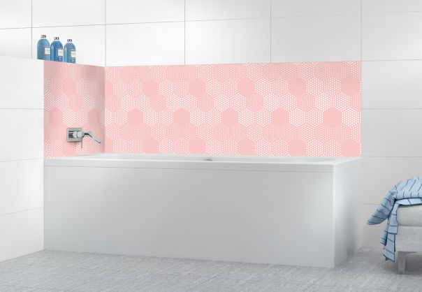 Panneau de bain Camaïeu hexagone couleur Quartz rose