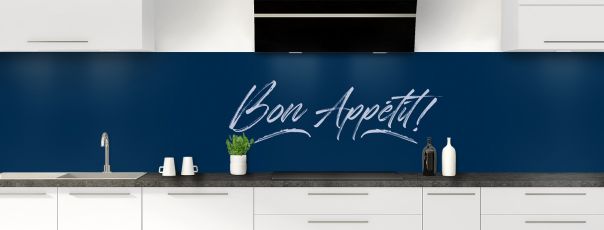 Crédence de cuisine Bon appétit couleur Bleu nuit panoramique