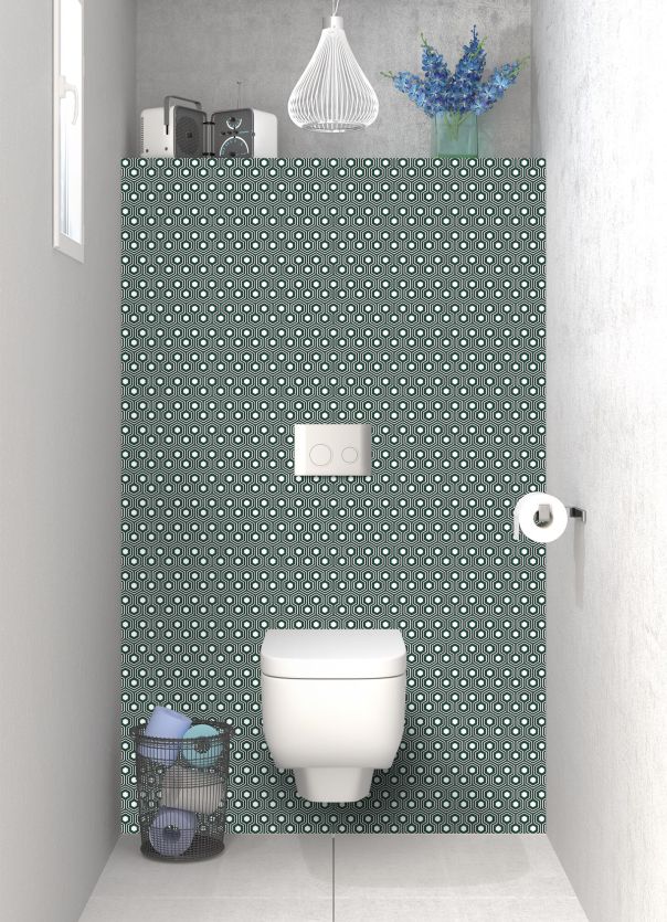 Panneau WC Hexagones  couleur Vert avocat