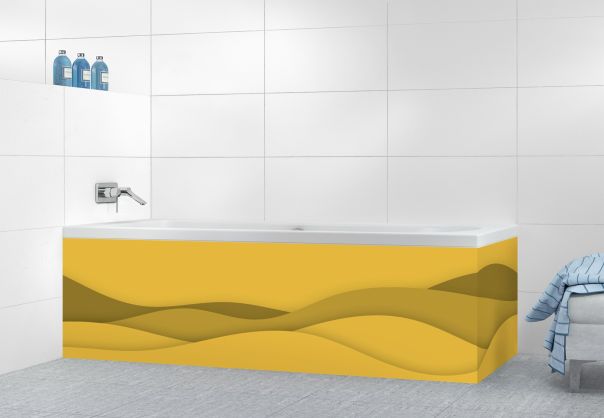 Panneau tablier de bain Vagues couleur Curcuma motif inversé