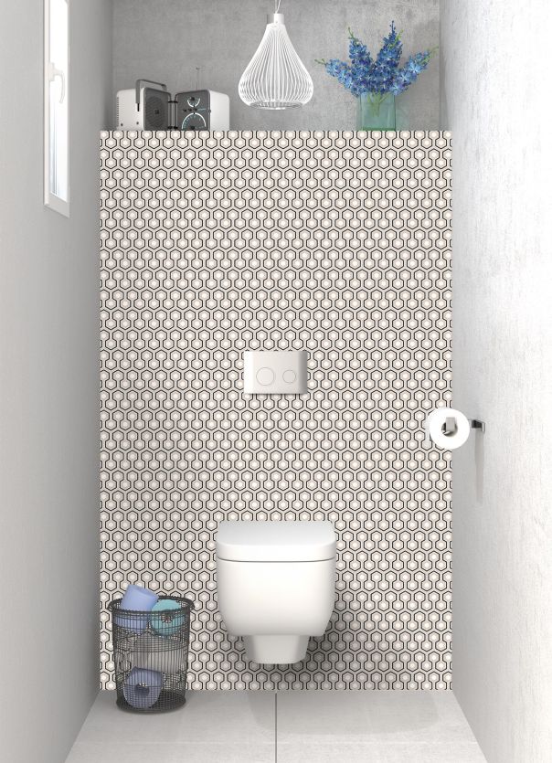 Panneau WC Hexagones  couleur Grège