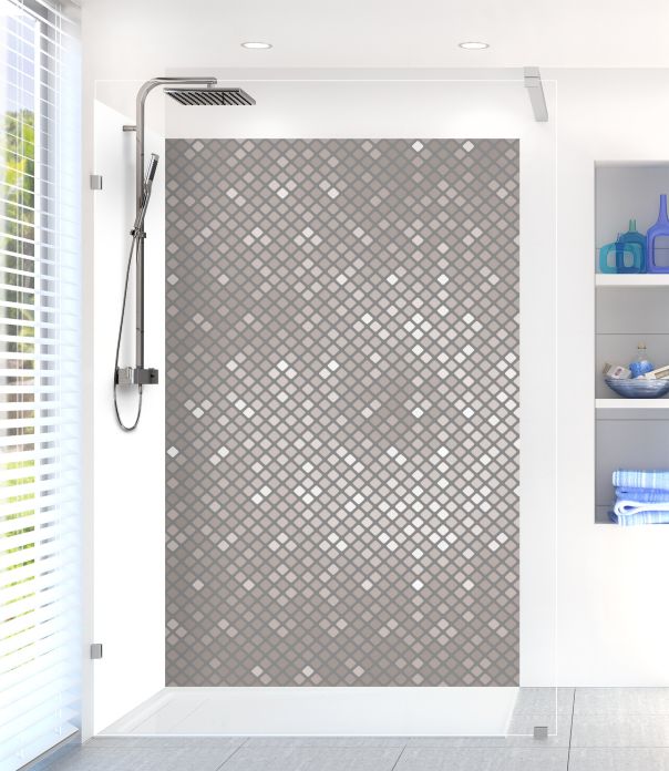 Panneau de douche Diamants brillants couleur Gris pierre