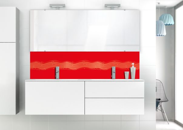 Panneau vasque Vagues design couleur Rouge vermillon