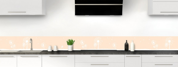 Crédence de cuisine Pissenlit au vent couleur sable dosseret motif inversé