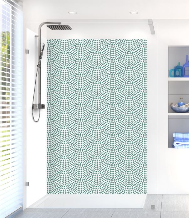 Panneau de douche Mosaïque petits cœurs couleur Vert jade