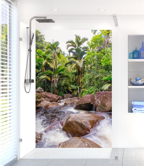 Panneau de douche Forêt tropicale et rapides