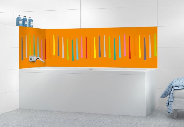 Panneau de bain Barres colorées couleur Citrouille