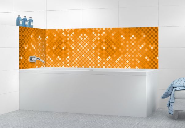 Panneau de bain Diamants brillants couleur Citrouille motif inversé