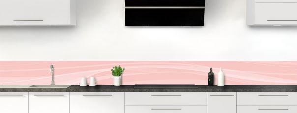 Crédence de cuisine Voilage couleur Quartz rose frise motif inversé