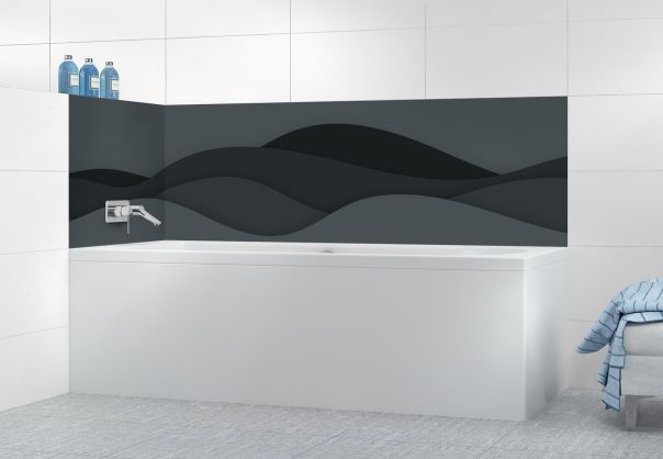 Panneau de bain Vagues couleur Gris anthracite motif inversé