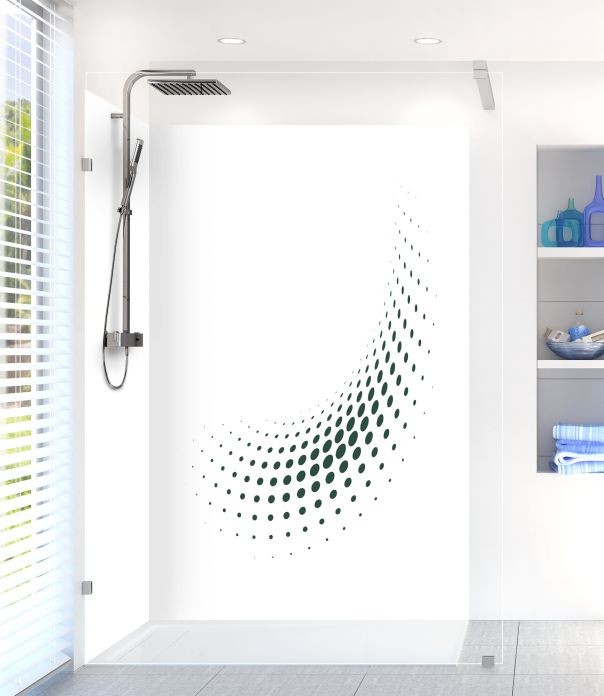 Panneau de douche Nuage de points couleur Vert avocat motif inversé