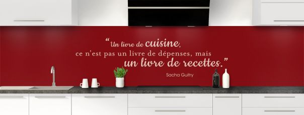 Crédence de cuisine Livre de recettes couleur Rouge grenat panoramique