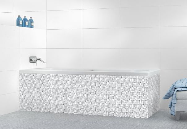 Panneau tablier de bain Cubes rayés  couleur Gris anthracite