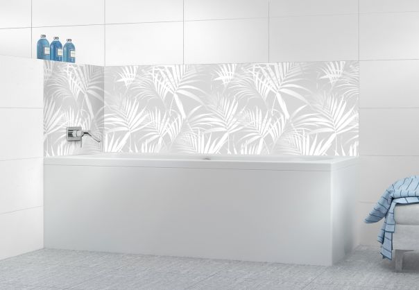 Panneau de bain Feuilles tropicales couleur Blanc