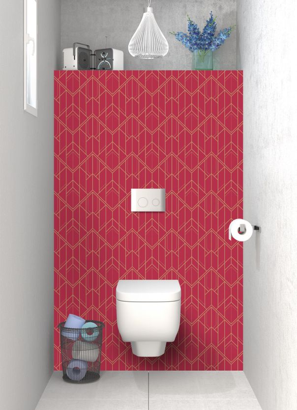 Panneau WC Gatsby doré couleur Rose grenade