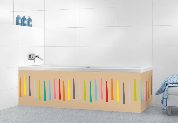 Panneau tablier de bain Barres colorées couleur Coquille d'oeuf