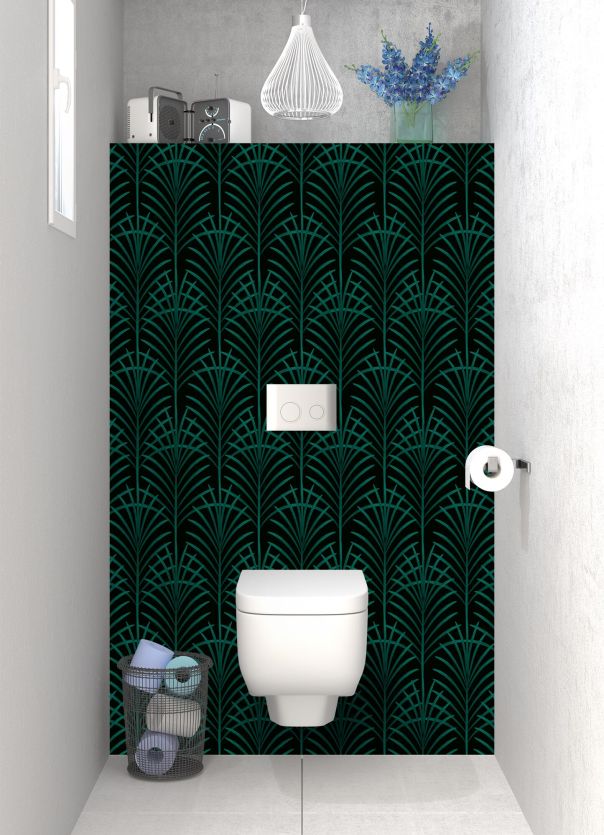 Panneau WC Feuilles de palme couleur Vert jade
