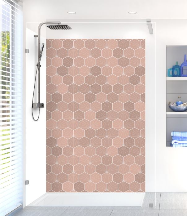 Panneau de douche Carreaux de ciment hexagonaux blush