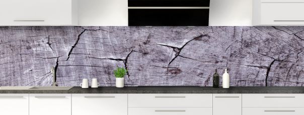 Crédence de cuisine Bois gris ancien panoramique motif inversé