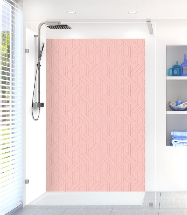 Panneau de douche Entrelacs doré couleur Quartz rose